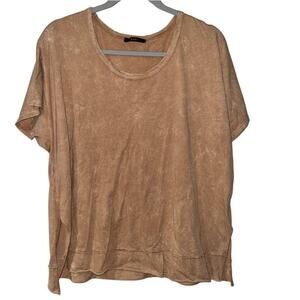 GYFT Light Brown Soft Short Sleeve Top Medium